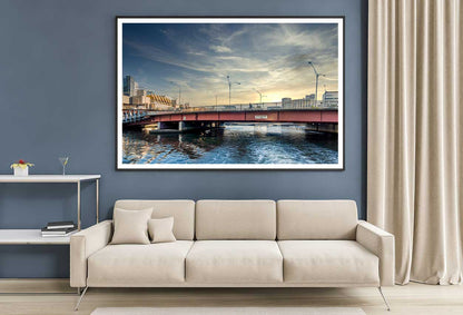 River & 1961 Kings Bridge Sunset Photograph Home Decor Premium Quality Poster Print Choose Your Sizes