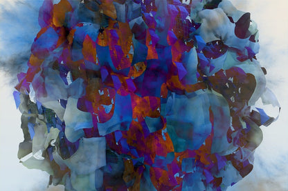 White Blue & Red 3D Abstract Design Print 100% Australian Made