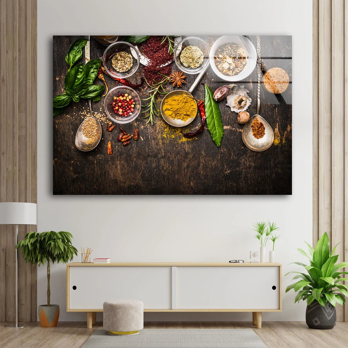 Spices on Table Photograph Acrylic Glass Print Tempered Glass Wall Art 100% Made in Australia Ready to Hang