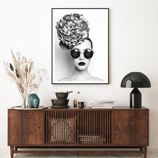 Woman Face Closeup Fashion B&W Photograph Home Decor Premium Quality Poster Print Choose Your Sizes