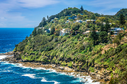 Hilly Coastline Northern Sydney Photograph Print 100% Australian Made