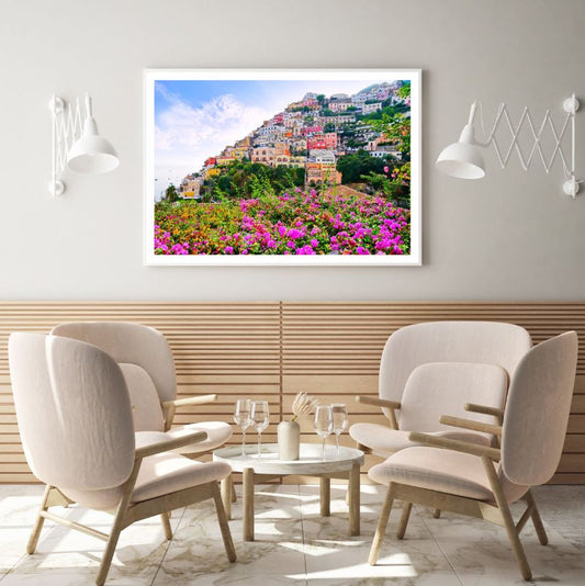 Flowers & City View Photograph Home Decor Premium Quality Poster Print Choose Your Sizes