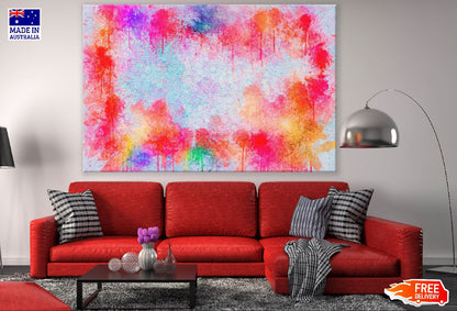 Red Pink & Orange Color Splash Abstract Design Print 100% Australian Made