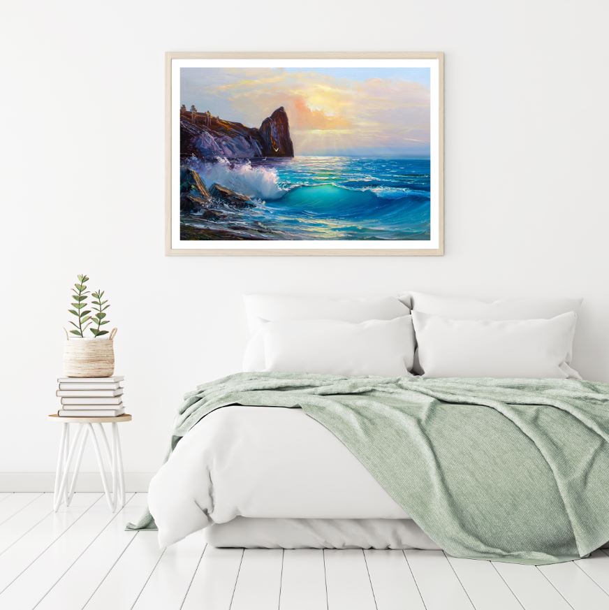 Stunning Sea Scenery Oil Painting Home Decor Premium Quality Poster Print Choose Your Sizes