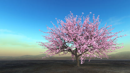 Pink Tree in Dry Land Digital Art Home Decor Premium Quality Poster Print Choose Your Sizes