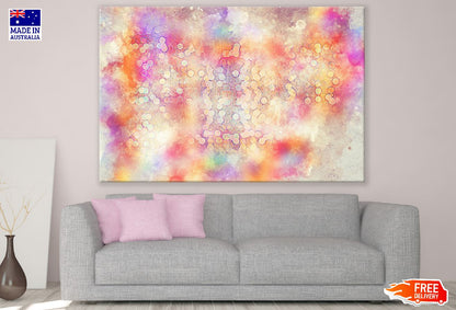Gold Circles & Pink Orange Abstract Design Print 100% Australian Made