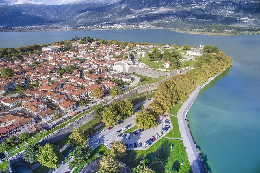 Ioannina Aerial View Photograph, Greece Print 100% Australian Made