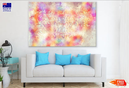Gold Circles & Pink Orange Abstract Design Print 100% Australian Made