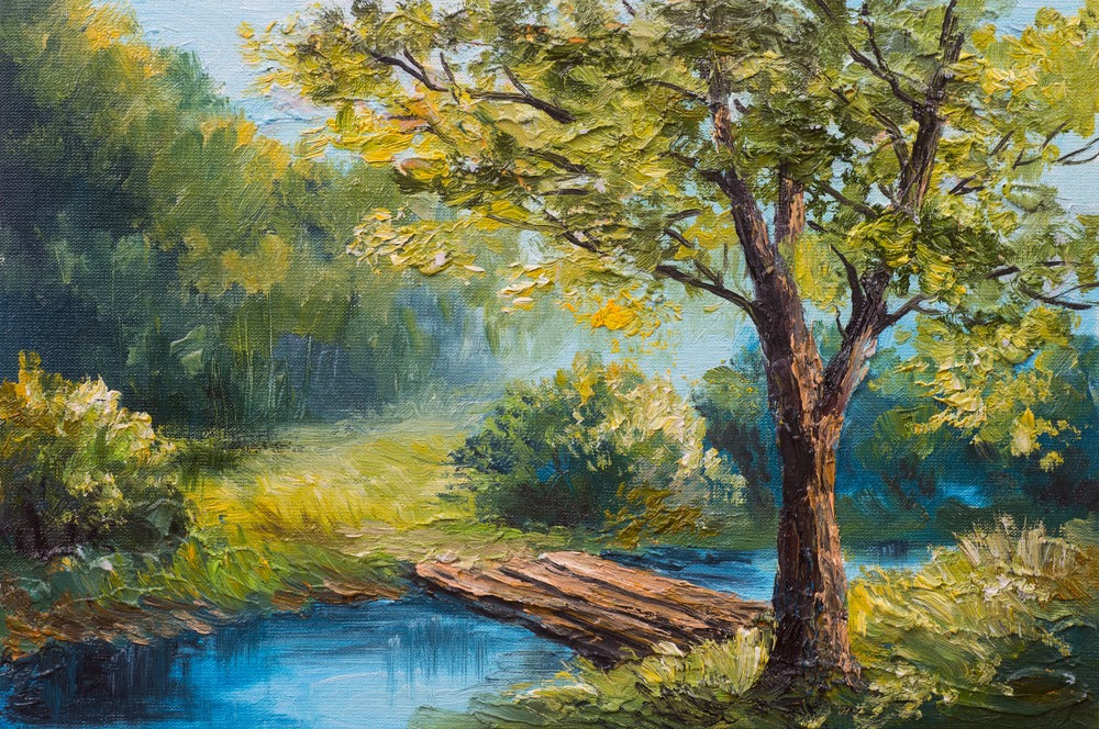 Forest Scenery Oil Painting Home Decor Premium Quality Poster Print Choose Your Sizes