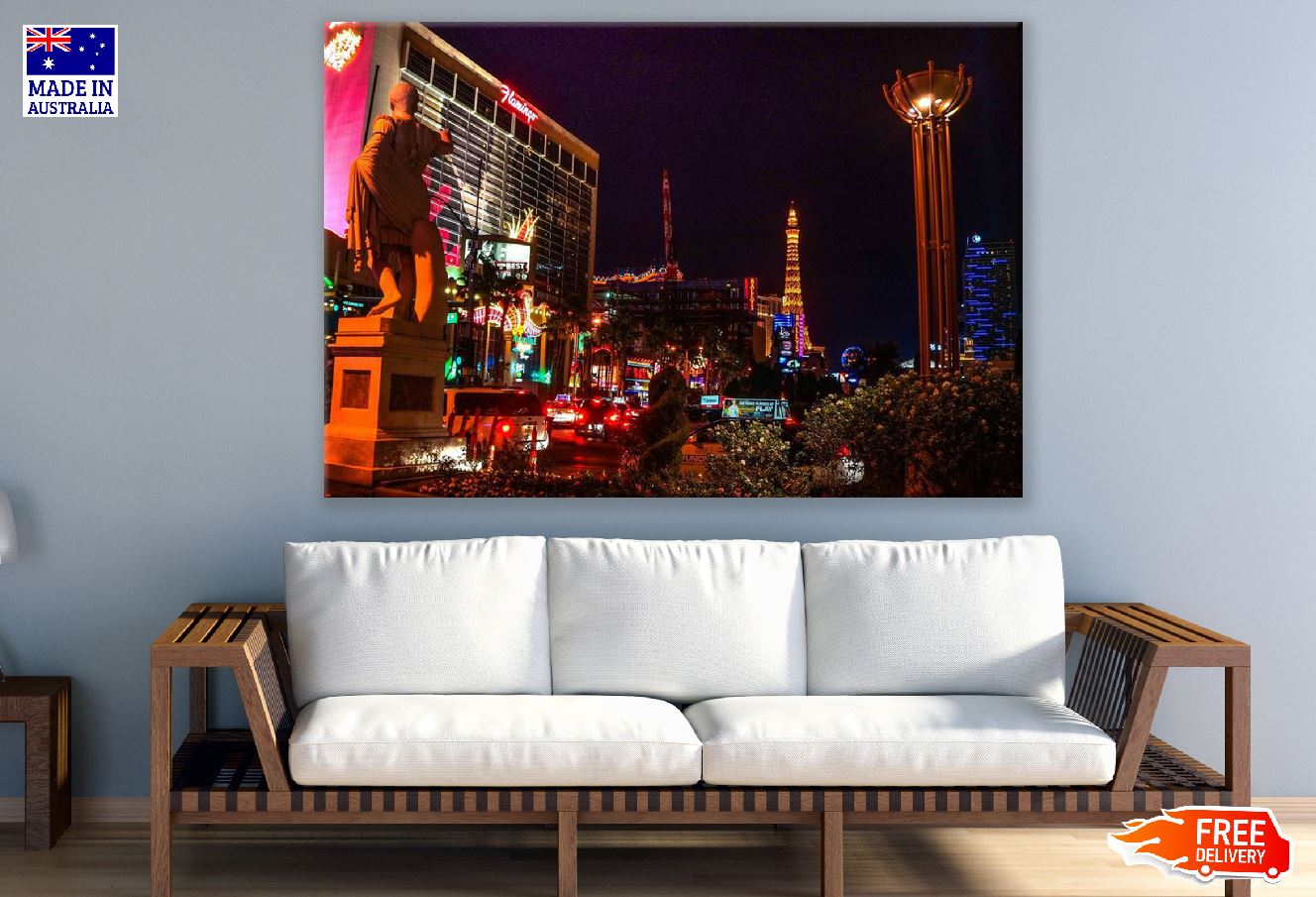 Las Vegas at Night in Nevada Photograph Print 100% Australian Made