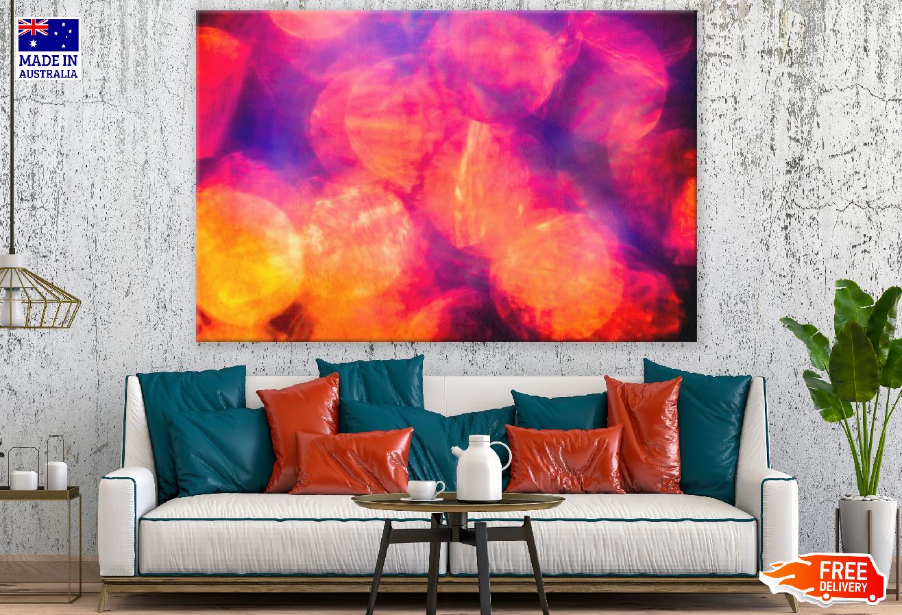 Red Orange Circles Abstract Design Print 100% Australian Made