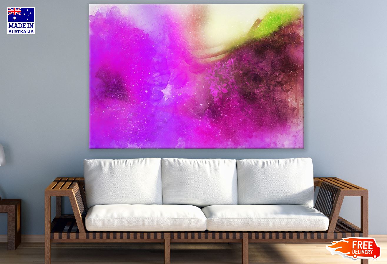 Pink Purple Smoke Abstract Design Print 100% Australian Made