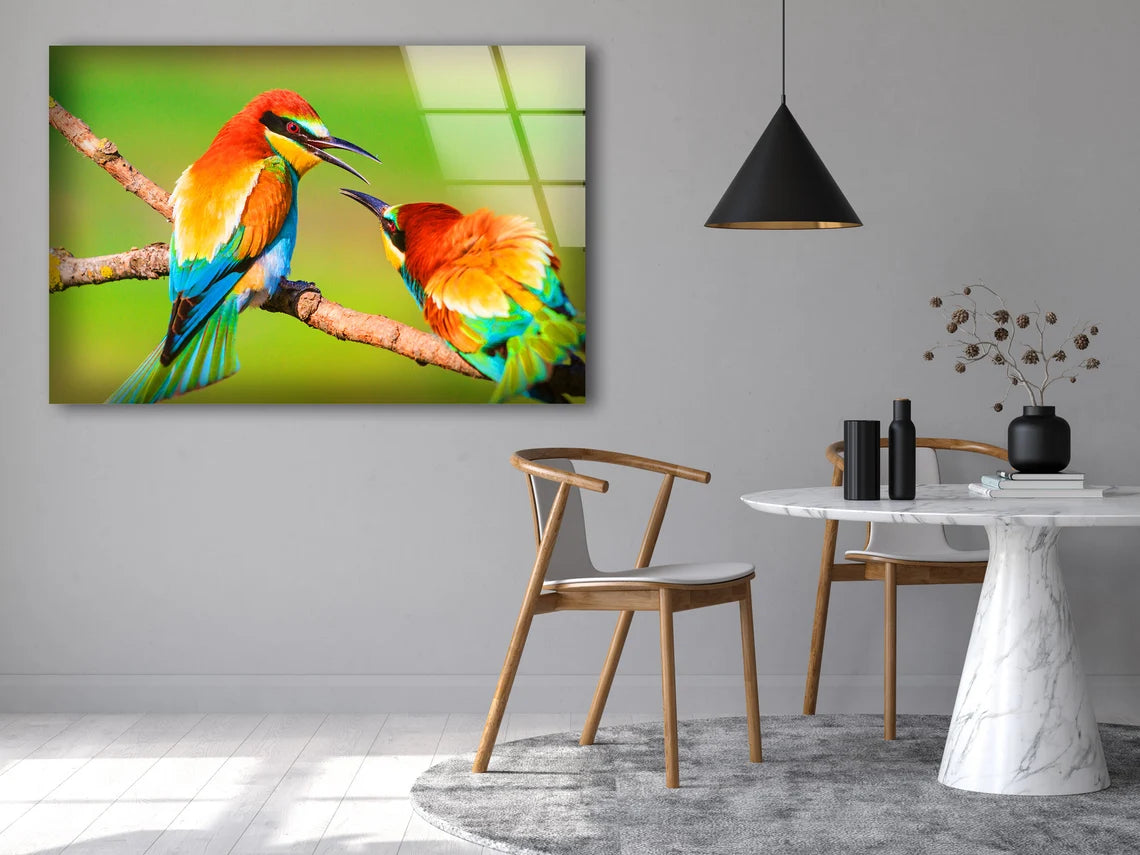 Birds on Tree Photograph Acrylic Glass Print Tempered Glass Wall Art 100% Made in Australia Ready to Hang