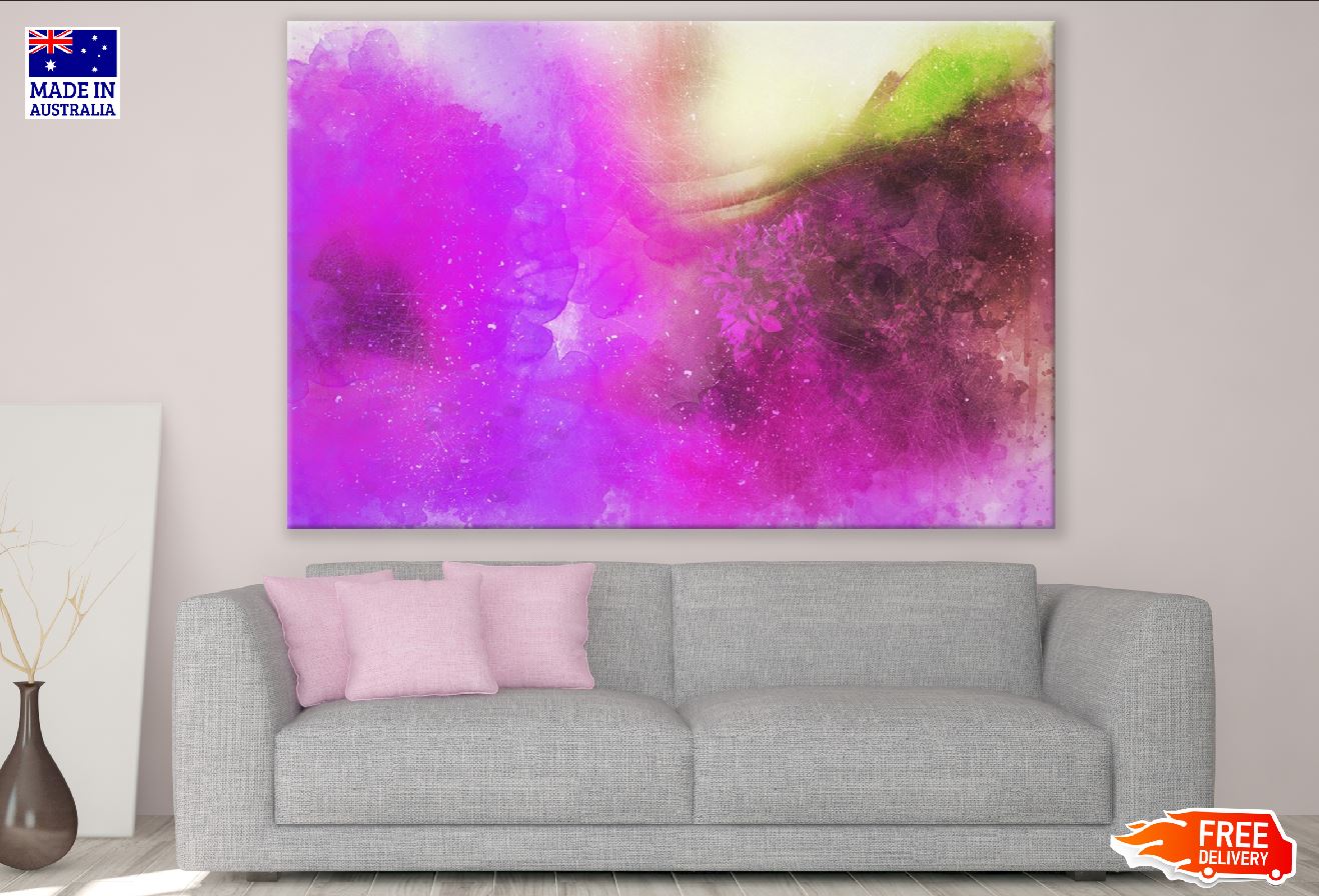 Pink Purple Smoke Abstract Design Print 100% Australian Made