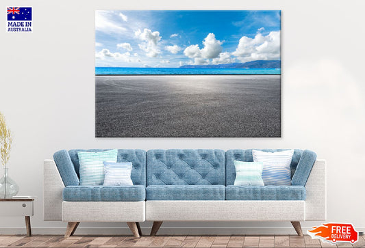 Asphalt Road & Sea Photograph Print 100% Australian Made