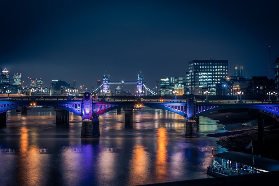 London Bridge & Cityscape Night view Photograph Print 100% Australian Made