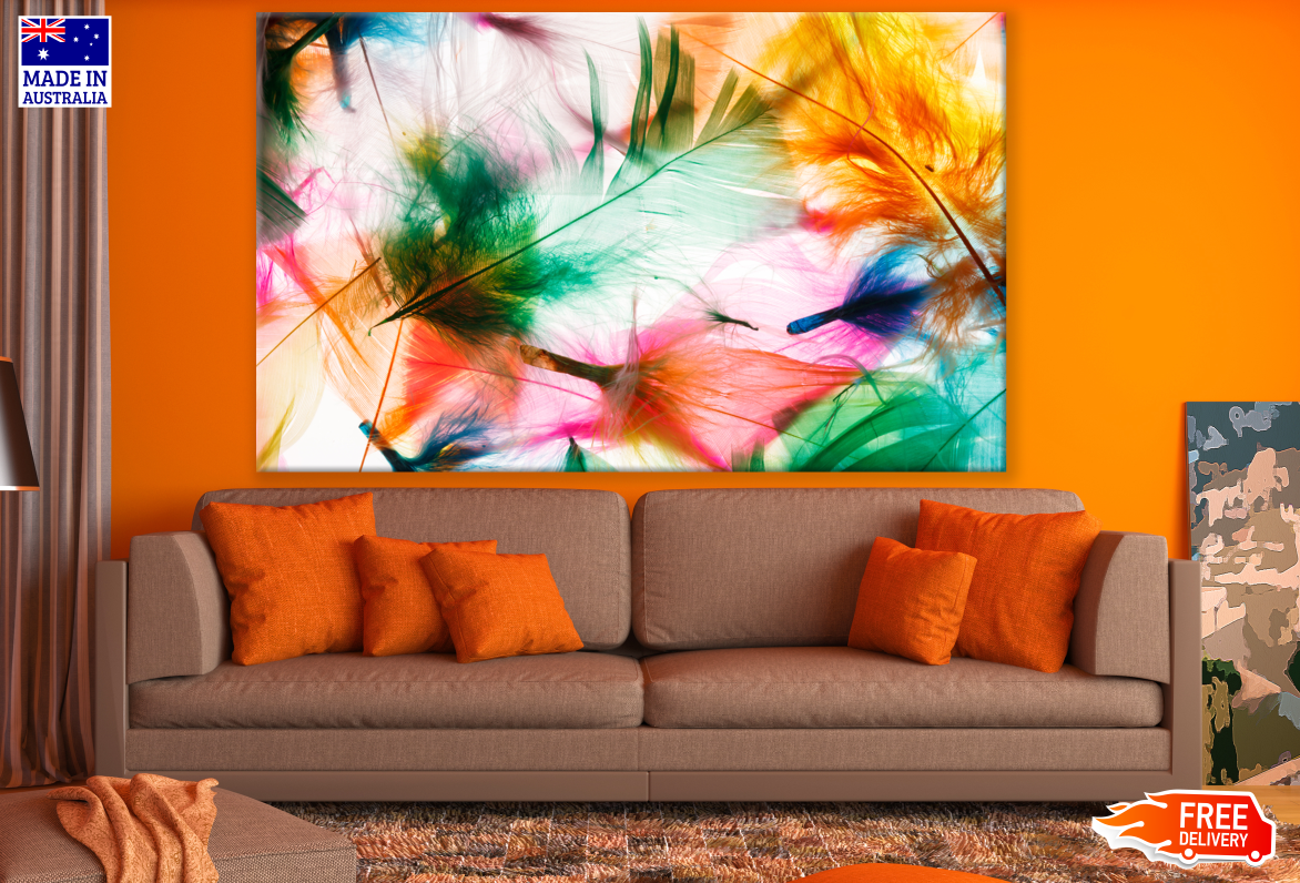 Colourful Feather Design Print 100% Australian Made