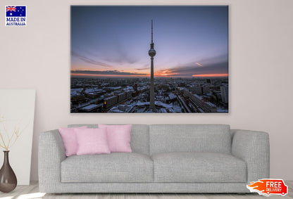Skyline of Berlin with the TV Tower Sunset Photograph Print 100% Australian Made