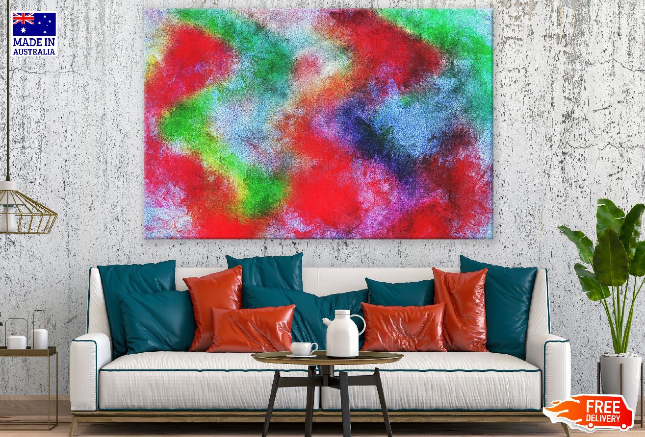 Red & Green Color Splash Abstract Design Print 100% Australian Made