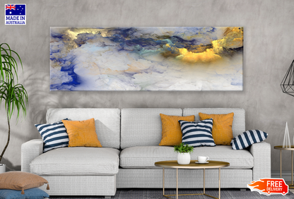 Panoramic Canvas Colourful Abstract Design High Quality 100% Australian made wall Canvas Print ready to hang