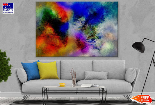 Red Orange & Green Abstract Design Print 100% Australian Made