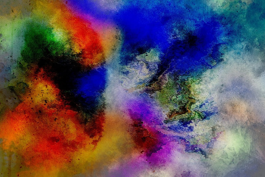 Blue Red & Green Abstract Design Print 100% Australian Made