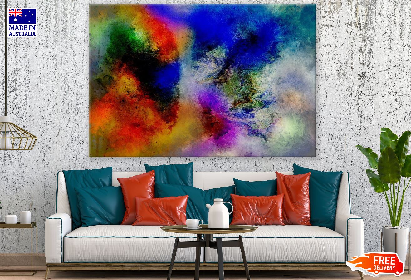 Red Orange & Green Abstract Design Print 100% Australian Made