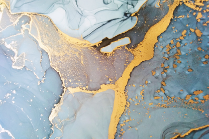 Blue & Gold Abstract Design Print 100% Australian Made