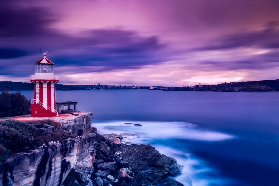 North Head Lighthouse Sea Sunset Photograph Home Decor Premium Quality Poster Print Choose Your Sizes