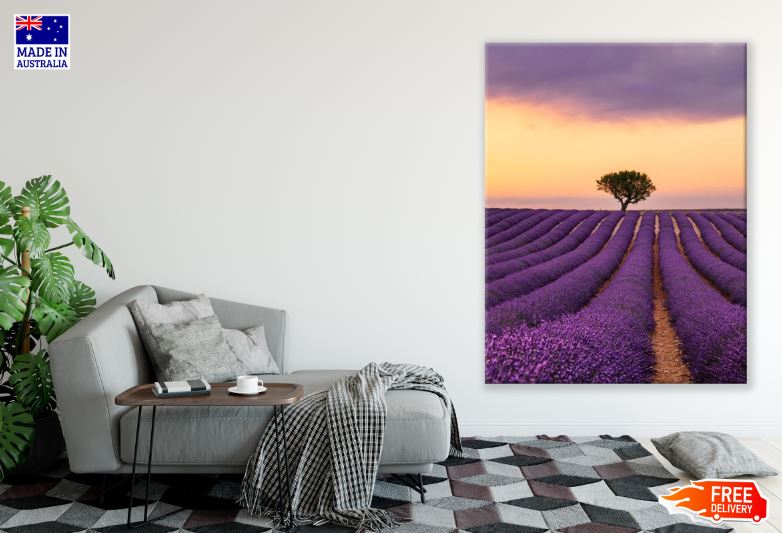 Purple Blooming Lavender Field Of Provence Print 100% Australian Made