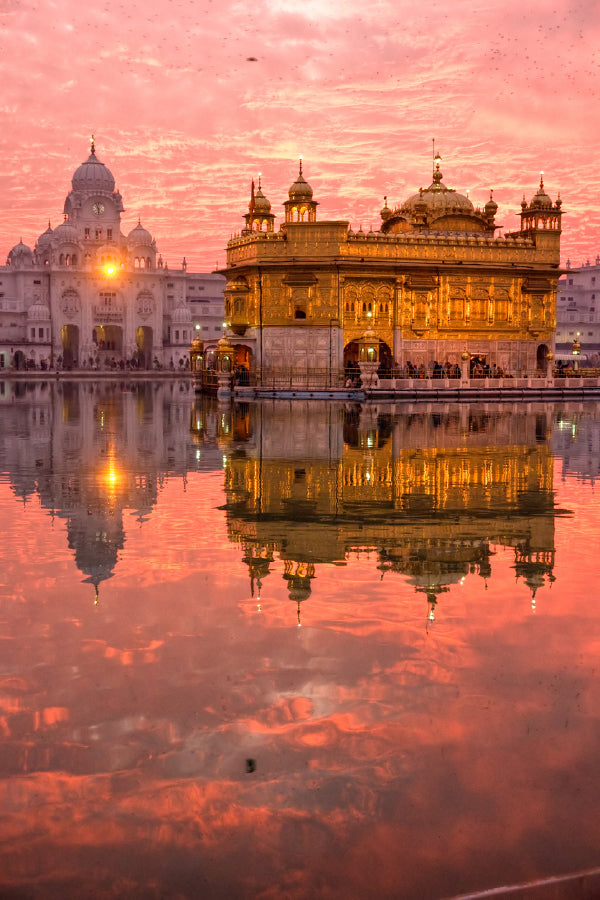 Golden Temple at Sunset Scenery View Punjab Print 100% Australian Made