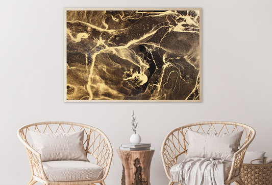 Brown & Gold Abstract Design Home Decor Premium Quality Poster Print Choose Your Sizes
