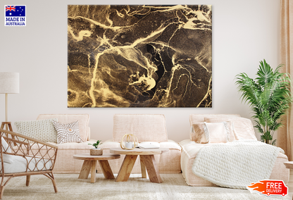 Brown & Gold Abstract Design Print 100% Australian Made
