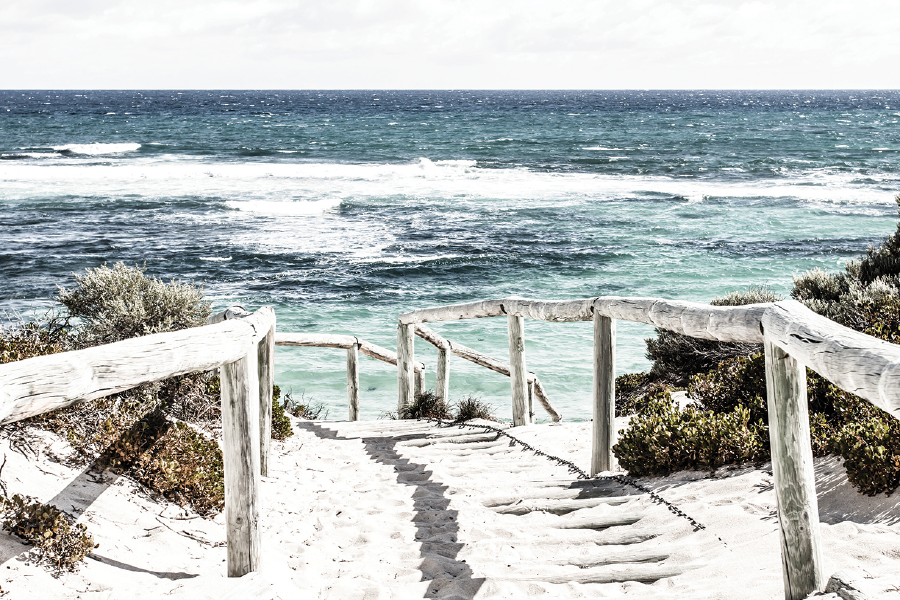 Foot Path & Sea Skyline View Print 100% Australian Made