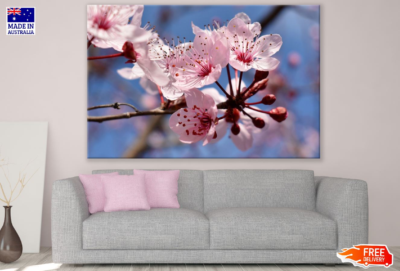 Cherry Blossom Flowers View Photograph Print 100% Australian Made