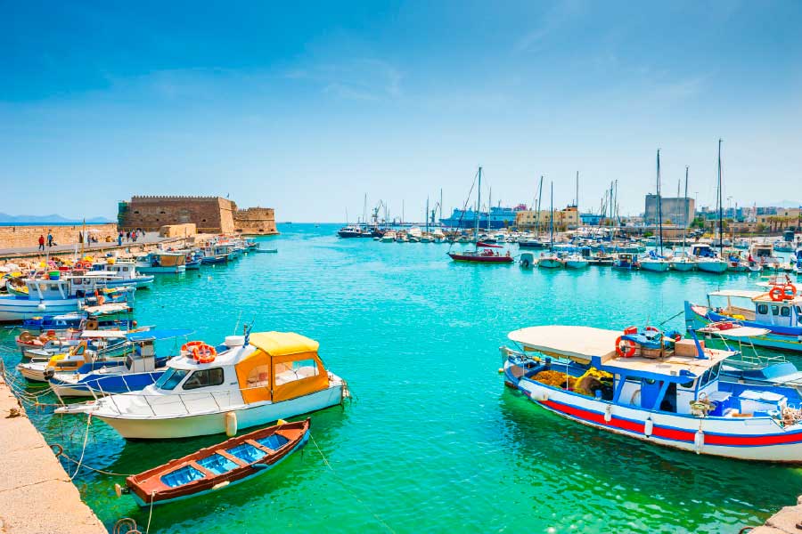 Bella Home Boats Parked in Bay & Sky View Print Canvas Ready to hang