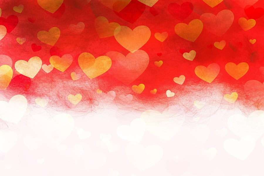 Red & White Heart Abstract Design Print 100% Australian Made