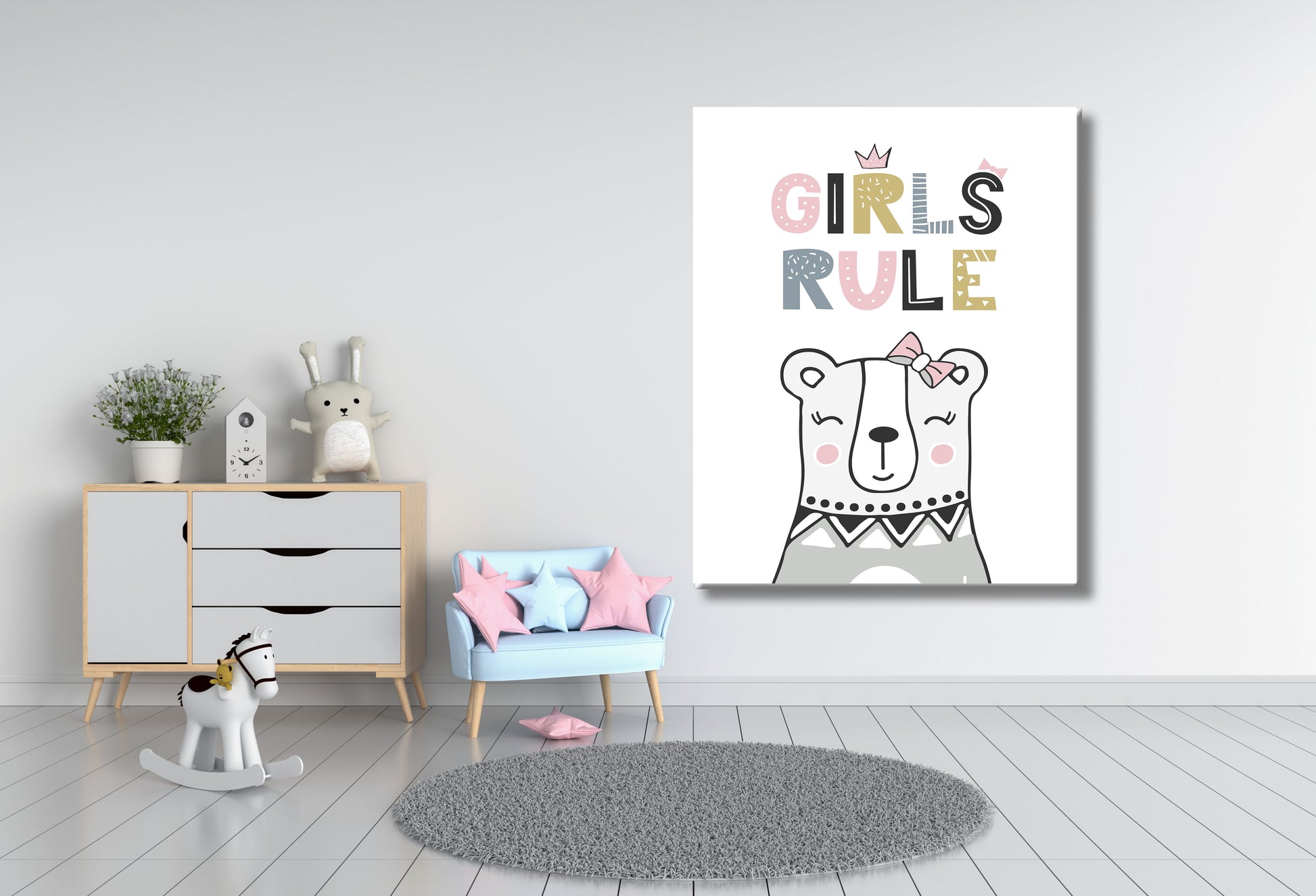 Girls Rule Nursery & Kids Art Print 100% Australian Made