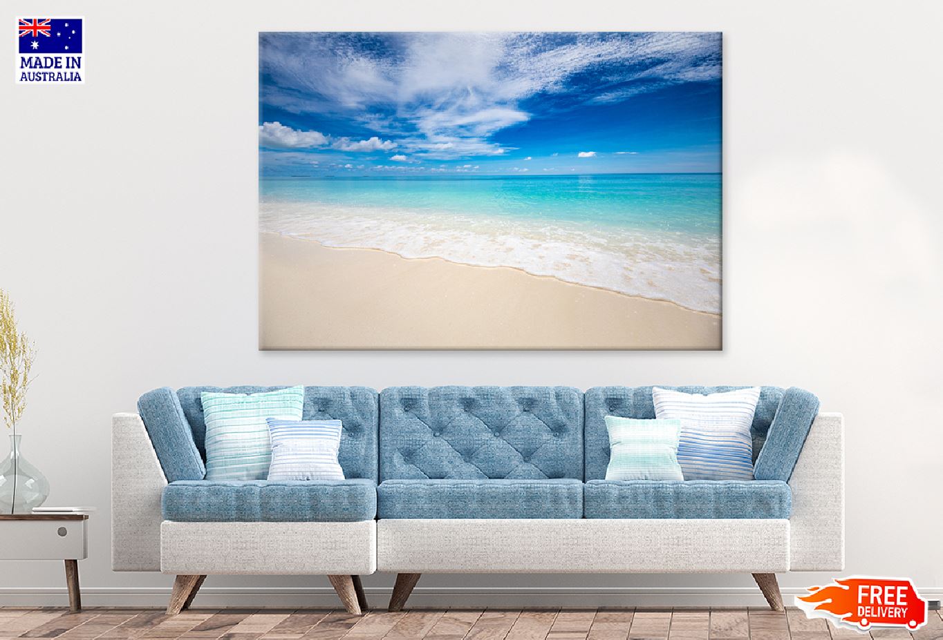 Sandy Sea & Blue Summer Sky View Photograph Print 100% Australian Made