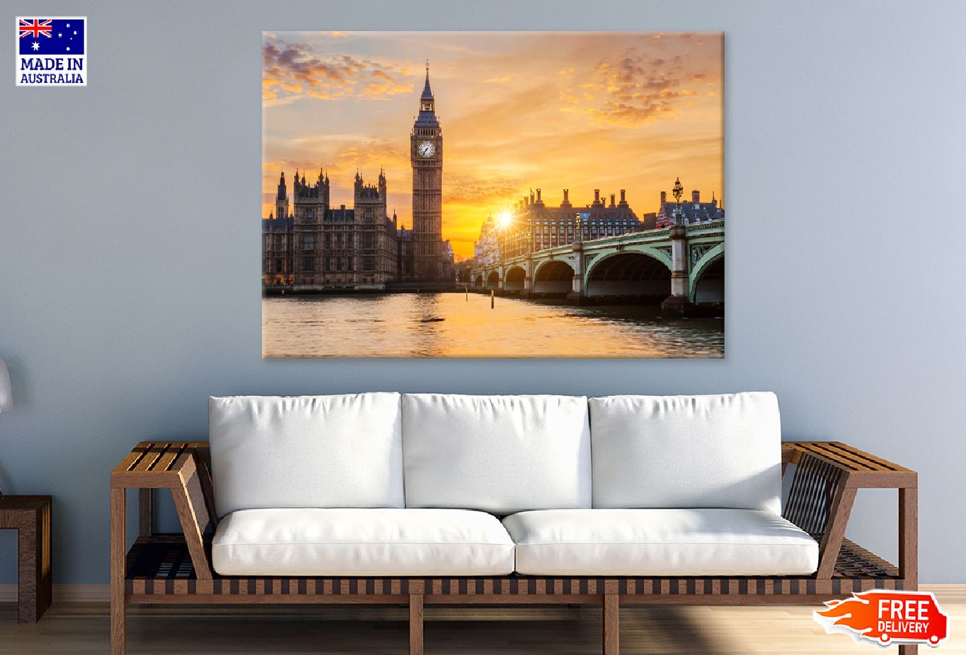 Big Ben Westminster Bridge Sunset Photograph Print 100% Australian Made