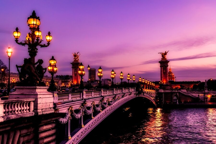Pont Alexandre III Arch Bridge Night view Photograph Print 100% Australian Made