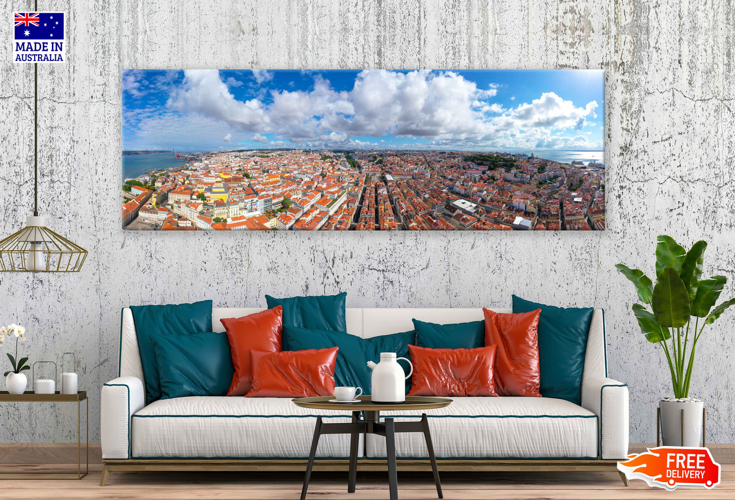 Panoramic Canvas Cyclades Island Sea View Photographin High Quality 100% Australian Made Wall Canvas Print Ready to Hang