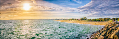 Panoramic Canvas Rock near Beach Sky View Photograph High Quality 100% Australian Made Wall Canvas Print Ready to Hang
