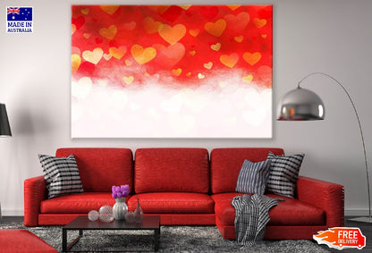 Red & White Heart Abstract Design Print 100% Australian Made