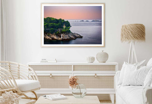 Coast Castle Sea Sunset Scenery Photograph Home Decor Premium Quality Poster Print Choose Your Sizes