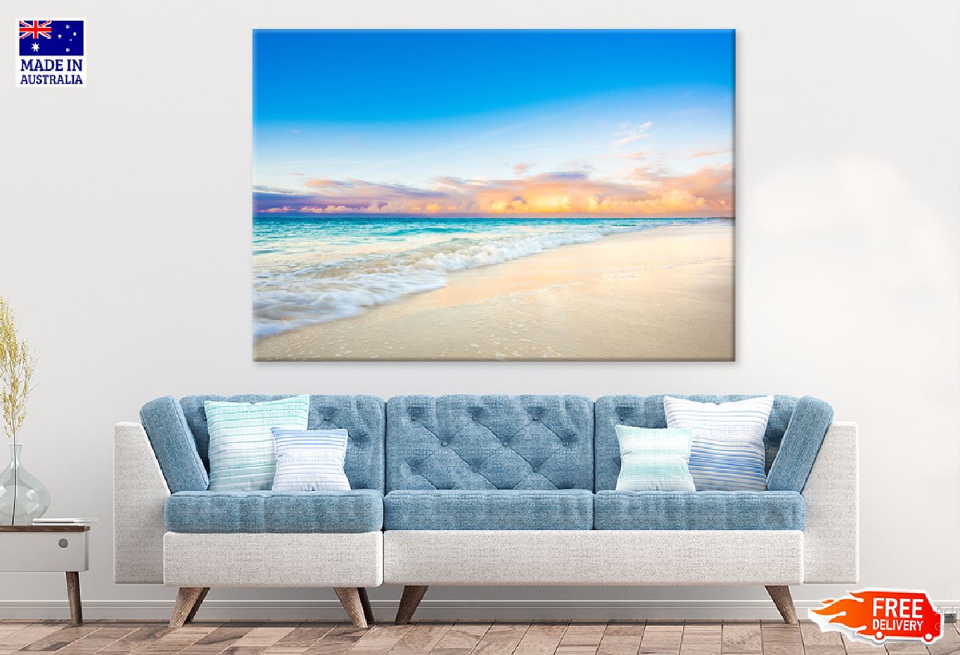 Blue Caribbean Sea & Sky Scenery Photograph Print 100% Australian Made