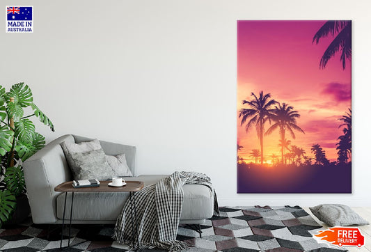 Tropical Palm Trees Sunset View Photograph Print 100% Australian Made