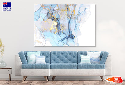 Pink Blue & Gold Splash Abstract Design Print 100% Australian Made