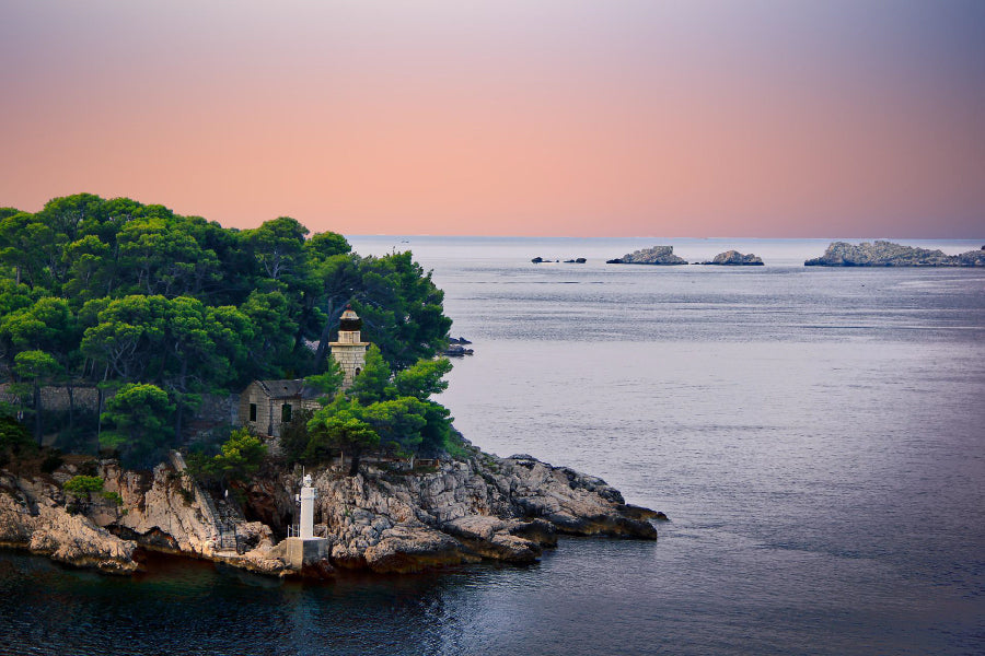 Coast Castle Sea Sunset Scenery Photograph Home Decor Premium Quality Poster Print Choose Your Sizes