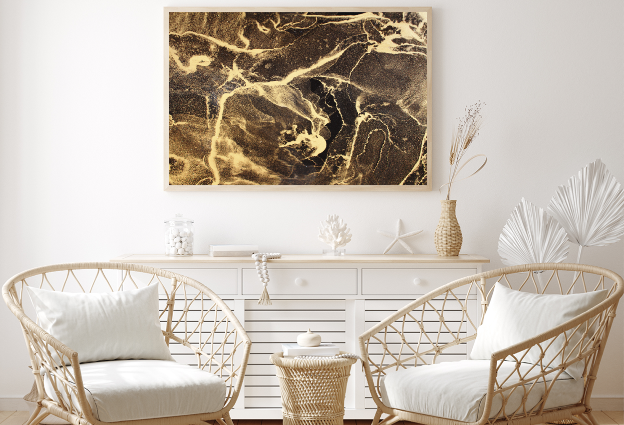 Brown & Gold Abstract Design Home Decor Premium Quality Poster Print Choose Your Sizes
